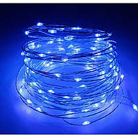 Гірлянда "Роса" RV-106 B 10 м, 1 режим світіння, USB + батарарка, синя
