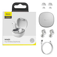 Бездротові Bluetooth 5.0 навушники Baseus Encok WM01 Plus TWS White (NGWM010002)