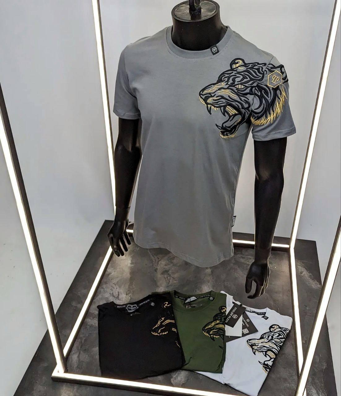 Чоловіча футболка Philipp Plein CK1683 сіра S, L.
