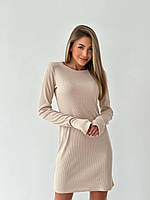Платье женское короткое в рубчик универсал 42-46 (2 цв.) "IMMA" недорого от прямого поставщика