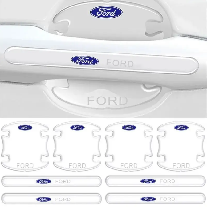 Захисні силіконові накладки під ручку та на ручку авто Ford 8 штук в комплекті, фото 1