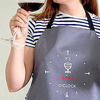 Фартук с надписью It's wine o'clock