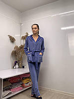Нежная женская велюровая пижама двойка (кимоно + штаны) т.м. Lekol L