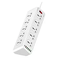 Сетевой фильтр-удлинитель LDNIO 10 розеток 2500W 6 USB QC 2 м White (SC10610)