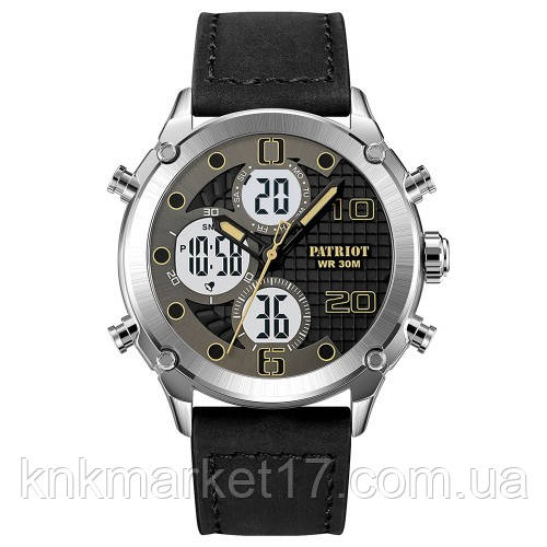 Тактичний годинник наручний Patriot 017LSIWT Silver-White Leather, фото 1