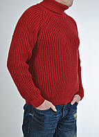 Теплейший мужской свитер крупной вязки Italia , Красный L
