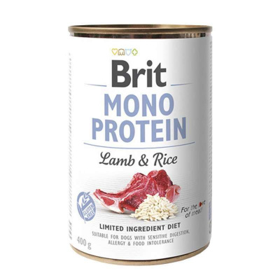 Консервований корм для собак Brit (Бріт) Mono Protein Lamb & Rice з ягням та рисом 400 г, фото 1