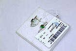 Сережки срібло 925 проби АРТ2112 Зелений, фото 4