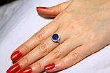 Кільце срібло 925 проб 17.5 розмір АРТ1192 Синій, фото 3