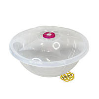 Миска с крышкой для дома на 10Л пищевая, пластиковая, круглая, прозрачная SNMZ
