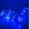 Гірлянда роса Кінський хвіст, 10 ниток по 2м, 200 LED, від USB та мережі 220В, статичний режим, IP44 Синій, фото 6