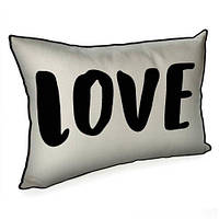 Подушка для інтер'єру (мішковина) 45х32 см Love black letters
