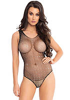 Leg Avenue Rhinestone fishnet bodysuit OS Black BAT