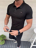 Поло Tommy Hilfiger Black мужская рубашка безрукавка томми черная Sam Поло Tommy Hilfiger Black чоловіча