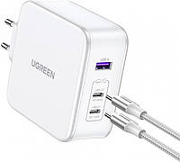 Зарядное устройство Ugreen GaN Fast Charger 140Вт with Cable White (CD289)