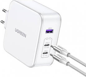 Зарядний пристрій Ugreen GaN Fast Charger 140 Вт with Cable White (CD289)