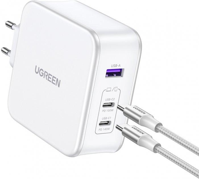Зарядний пристрій Ugreen GaN Fast Charger 140 Вт with Cable White (CD289)