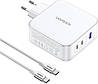 Зарядний пристрій Ugreen GaN Fast Charger 140 Вт with Cable White (CD289), фото 3