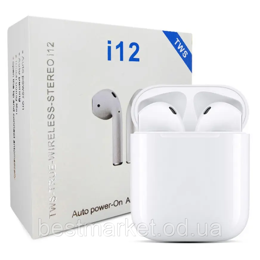 Бездротові Bluetooth Навушники в Кейсі AirPods i12 TWS
