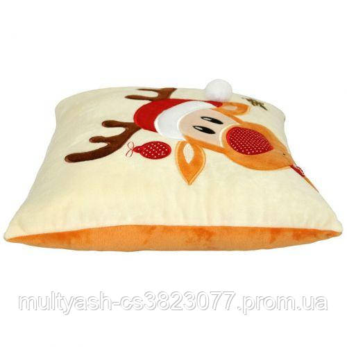 Декоративная подушка Рождественский олененок Tigres бежевая - фото 2 - id-p2045299737