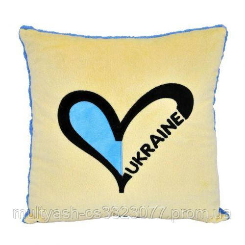 Декоративная подушка Ukraine сердце Tigres желто-голубая - фото 1 - id-p2045299738