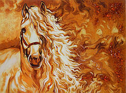 Картина з бурштину Кінь