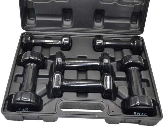 Набор гантелей в кейсе 9 кг. PowerPlay 4121 Fitness Dumbells (2шт.*1кг ...