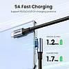 Кабель зарядний Ugreen Type-C 2.0 кутовий для швидкого заряджання PD 1 м Black (US334), фото 4