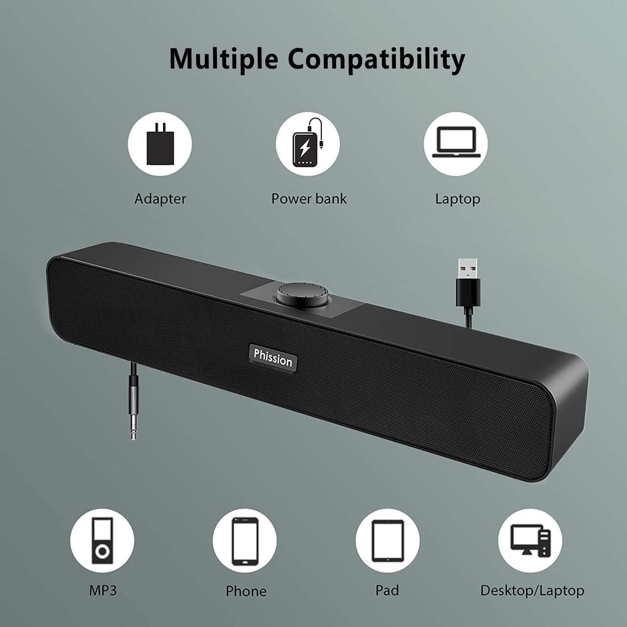USB колонка для компьютера Phission, телефона, телевизора, планшета с  разъемом Aux 3,5 мм (ID#2045328047), цена: 899 ?, купить на Prom.ua