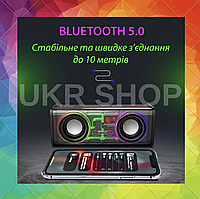 Портативная Bluetooth колонка 10W BT/TF/USB/AUX Недорогие портативные беспроводные колонки