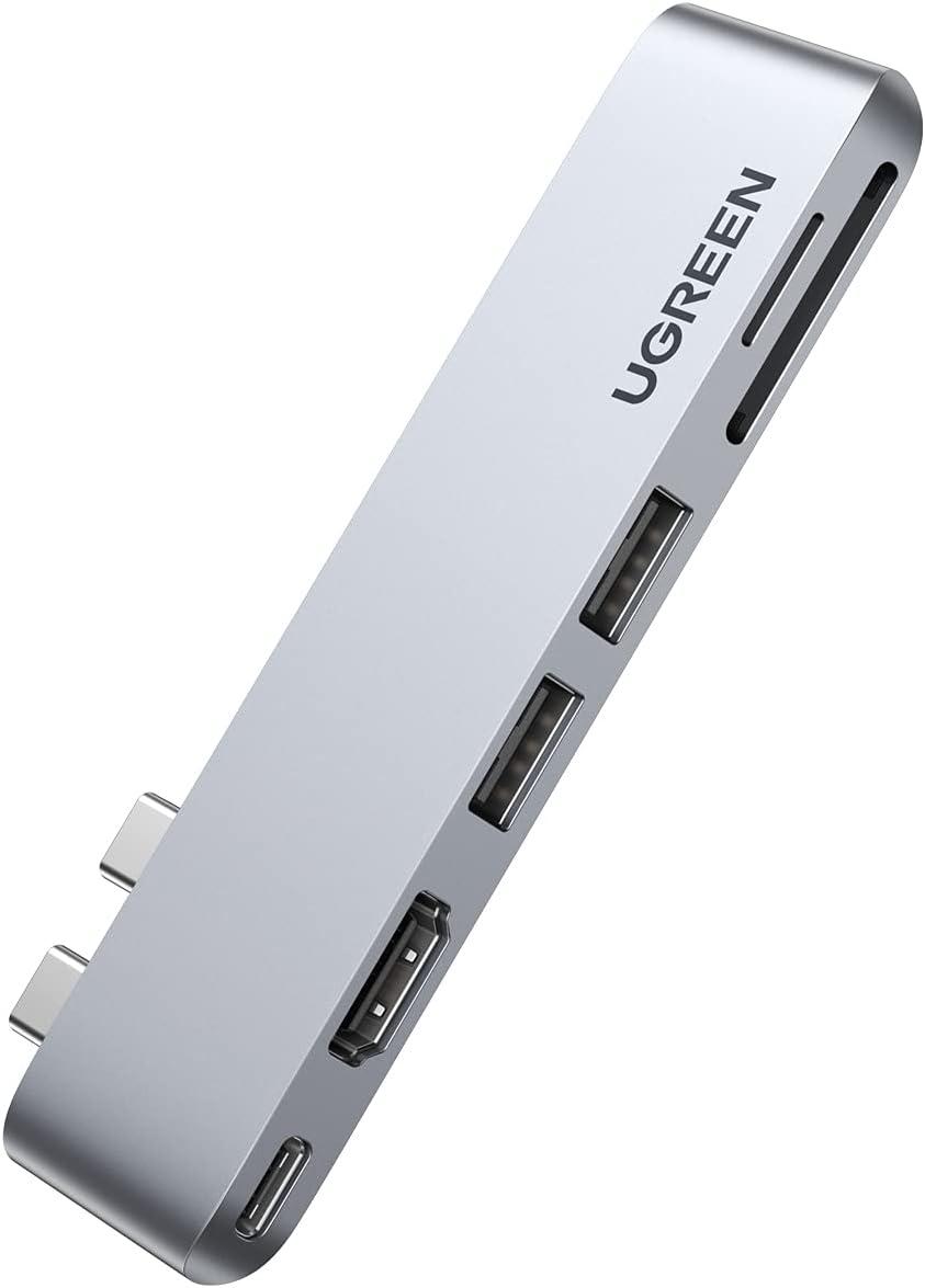 USB-концентратор UGREEN USB C хаб для MacBook Air M1 з 4K HDMI Thunderbolt 3 100 Вт SD TF USB 3.0 Gray (CM380)