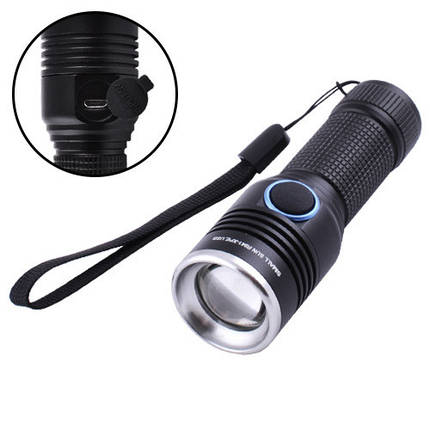 Ліхтар Small Sun R841-XPE, ЗУ micro USB, 1х14500 (1xAA), zoom, ремінець на руку, фото 1