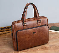 Мужская сумка для документов А4 мужской деловой портфель для бумаг Jeep Светло-коричневый Nestore Чоловіча
