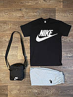 Летний набор сумка футболка и шорты для мужчин (Найк) Nike, Турецкий хлопок