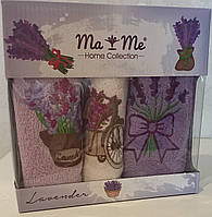 Набор подарочных новогодних кухонных махровых полотенец из 3х шт Lavender Турция Ma&Me Home Collection