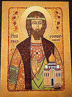 Ікона з бурштину Св. Владислав Сербський