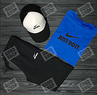 Летний набор кепка футболка и шорты для мужчин (Найк) Nike, Турецкий хлопок