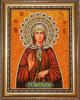 Ікона з бурштину Свята Ксенія Петербурзька