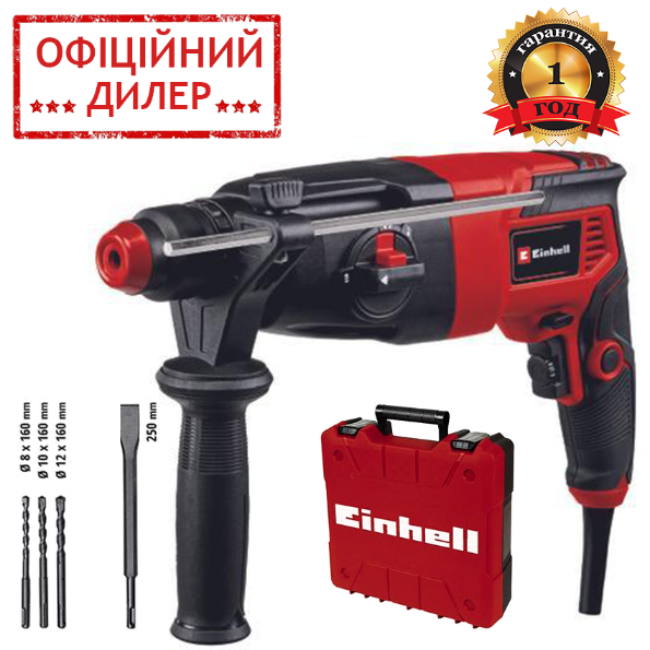 Прямой перфоратор сетевой Einhell TC-RH 620 4F Kit (SDS+, 620 Вт, 2.2 Дж) перфоратор для дома и дачи