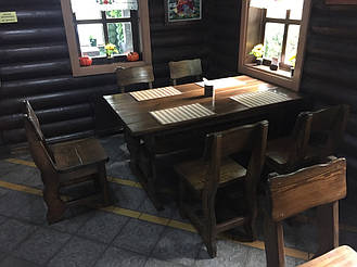 Деревянная мебель в интерьере ресторана "ХАТА GRILL" по трассе Киев-Житомир 18