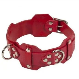 Нашийник VIP Leather Collar, RED шкіра