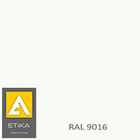 Краска порошковая полиэфирная Etika Tribo Транспортный белый RAL 9016 шагрень