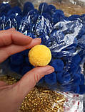 Текстильні кульки 3 см жовті помпони щільні (1 паковання = 200штук), фото 2