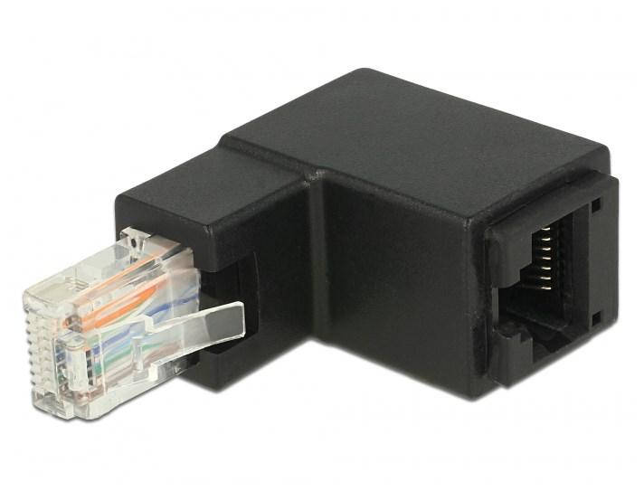 

Перехідник мережевий RJ45 UTP6 Delock M/F адаптер кутовий 90швверхGold Черный(70.08.6424)