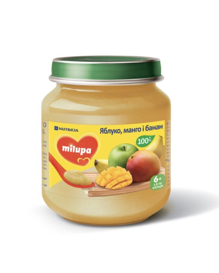 

Пюре Milupa( Милупа) Яблоко, манго и банан 125 гр, от 6 мес