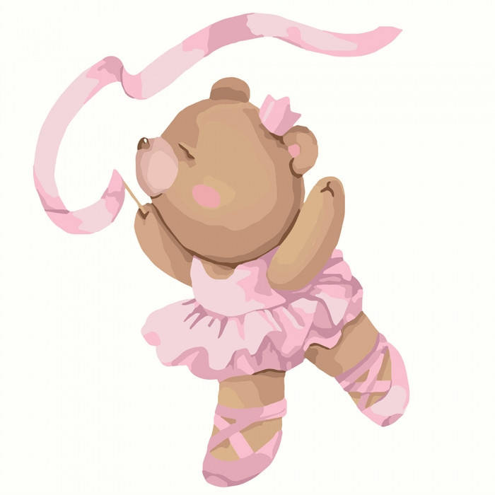 

Картина по номерам медведь 30х30 см Идейка KHO2345 "Балеринка" для детей