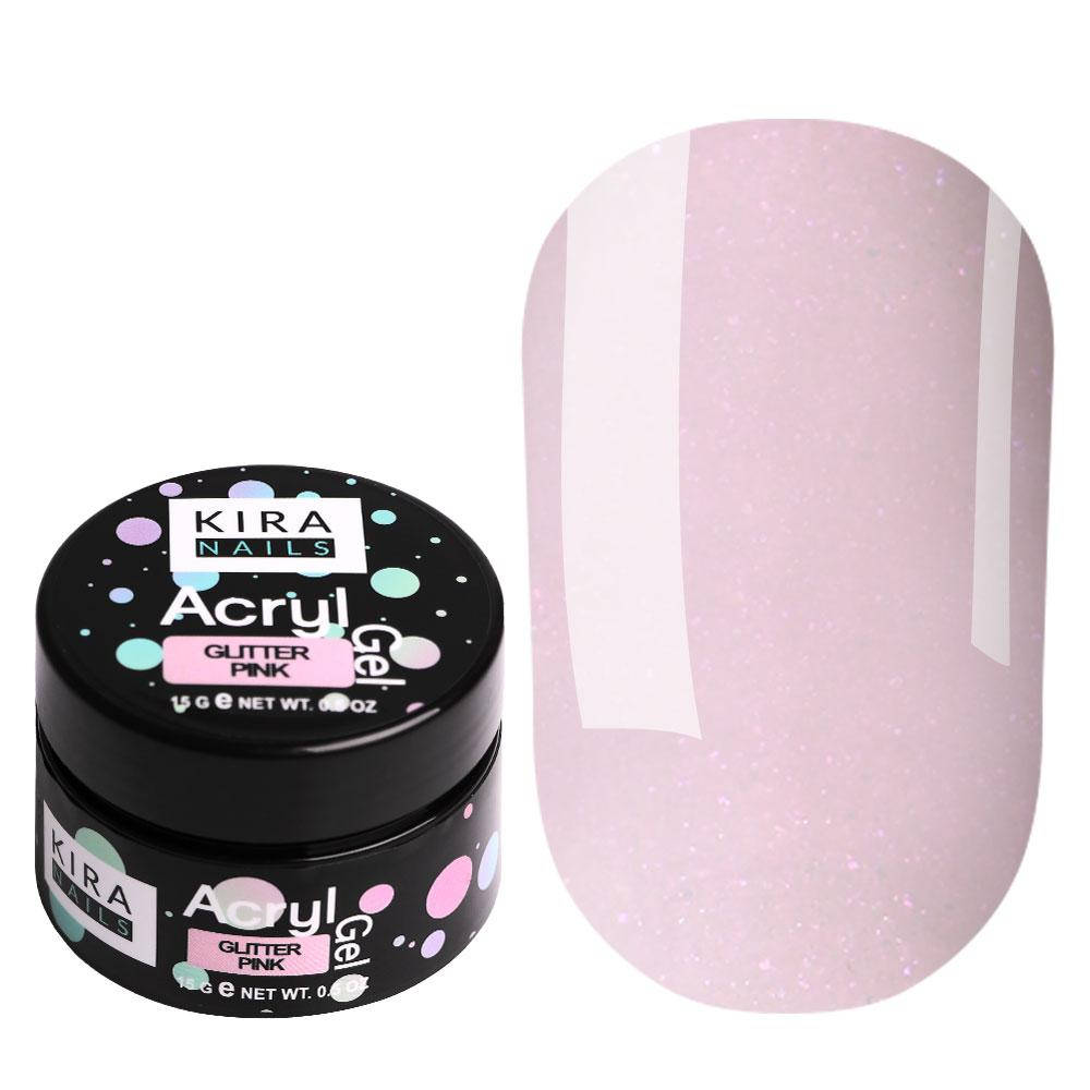 

Kira Nails Acryl Gel Glitter Pink, 15 г, Розовый