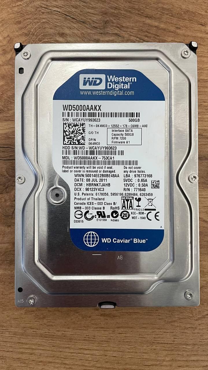 

HDD 3,5 500Gb WD Blue WD5000AAKX-753CA1 7200rpm 16MB (SATA III) (Б\У)