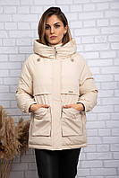 Женская зимняя куртка прямая Romatic бежевая