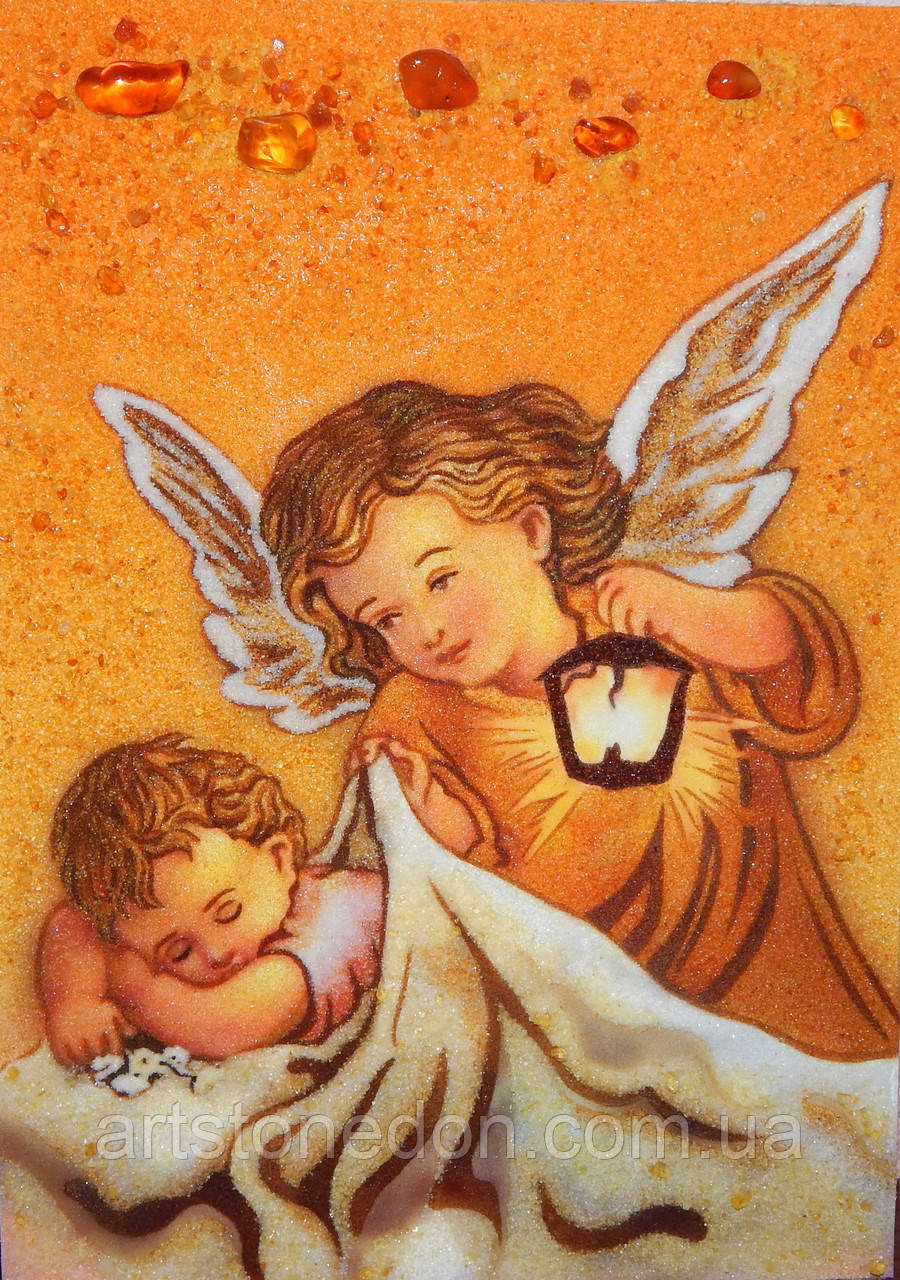 Картина из янтаря Ангелочки - фото 1 - id-p366603756